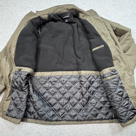 London Fog Mens Coat Green Insulated Winter Jacket Quilted Lining Pockets Medium - Picture 5 of 16